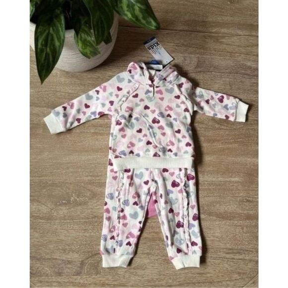 Kids Headquarters Infant 4-Piece Set, Hoodie & Jogger Bodysuit & Leggings 12M - Picture 2 of 6